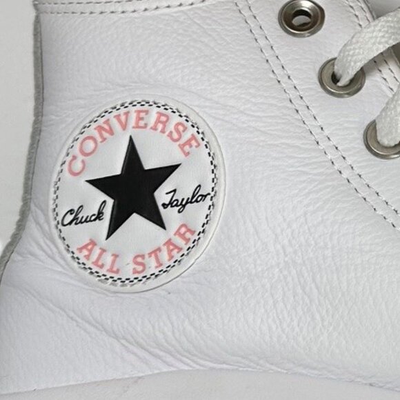 Converse Chuck Taylor All Star Move Leather Platform High-Top Sneakers White 8 - Picture 3 of 15
